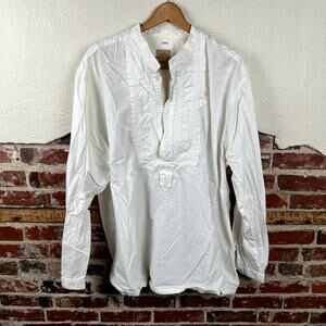 Vintage WAH Maker Shirt Size 2XL White Cotton Long Sleeve Frontier Western USA